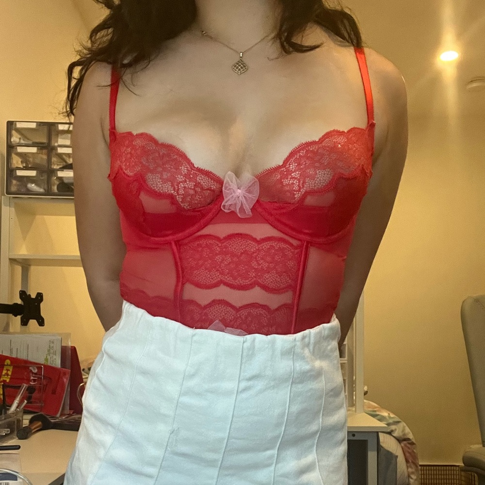 Victoria Secret: Longline Red Corset Lingerie